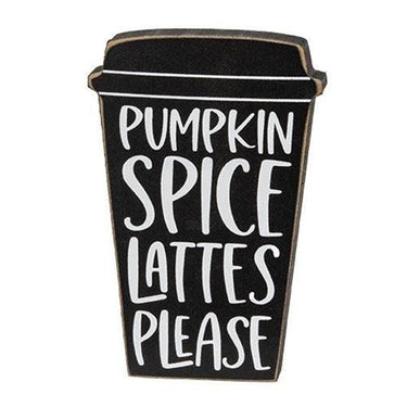 2 Set Pumpkins Leaves Box Sign with Pumpkin Spice Chunky Sitter - The Fox Decor